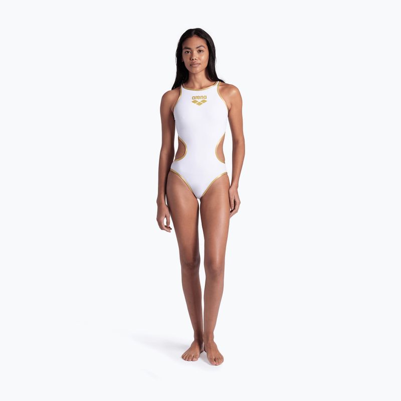 Купальник суцільний жіночий Arena One Biglogo One Piece white/gold 7