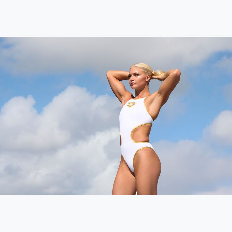 Купальник суцільний жіночий Arena One Biglogo One Piece white/gold 11