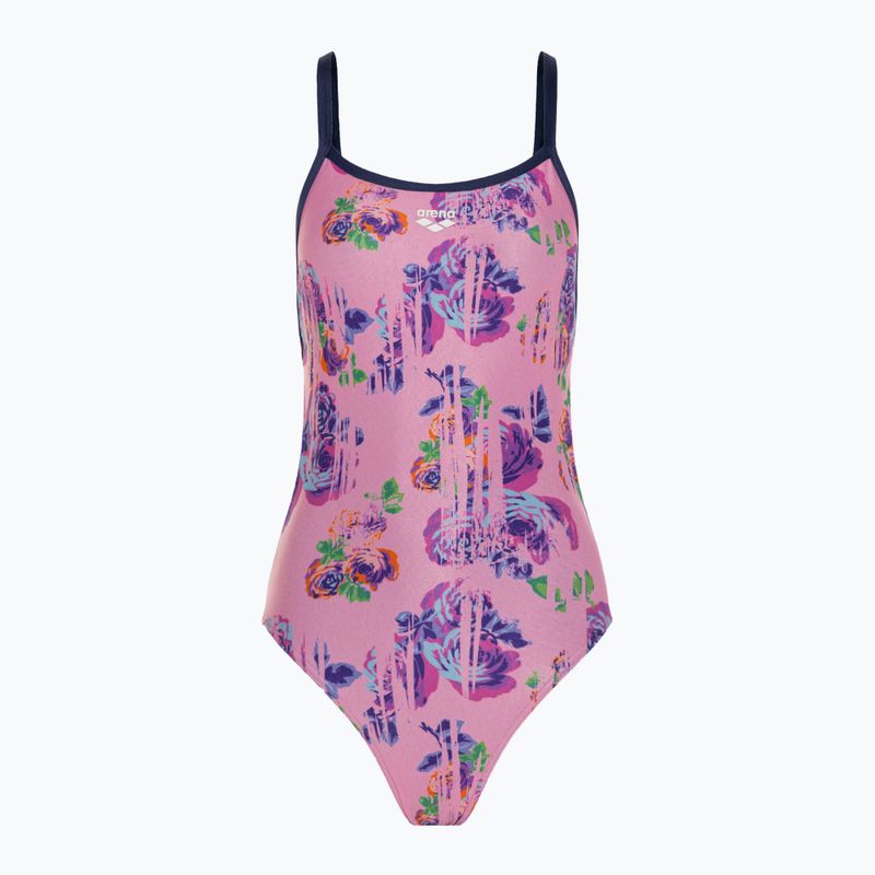 Купальник суцільний жіночий arena Rose Texture Swimsuit Xcross Back multi pink/navy