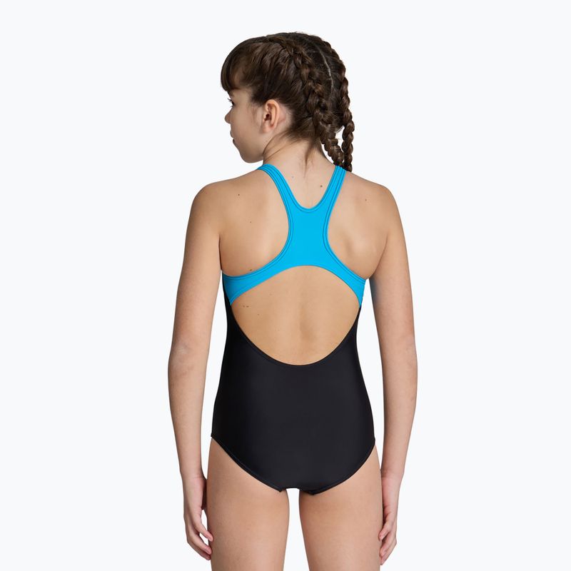 Дитячий злитий купальник арена Multi Pixels New Swim Pro Back чорний/бірюзовий 4