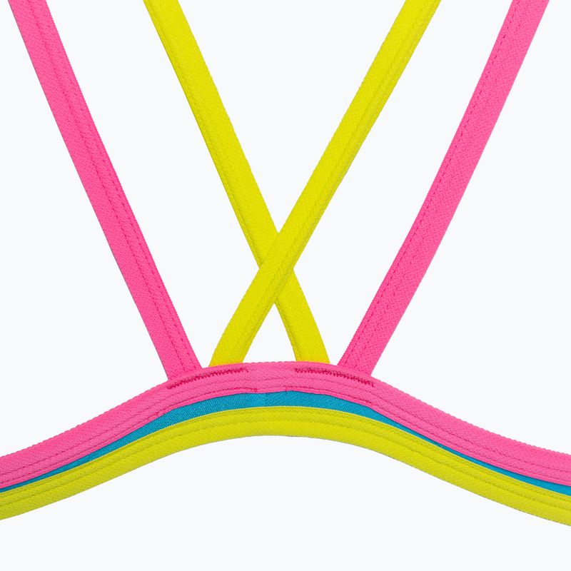 Купальник суцільний жіночий arena One Double Cross Back One Piece turquoise/fluo pink/soft green 5