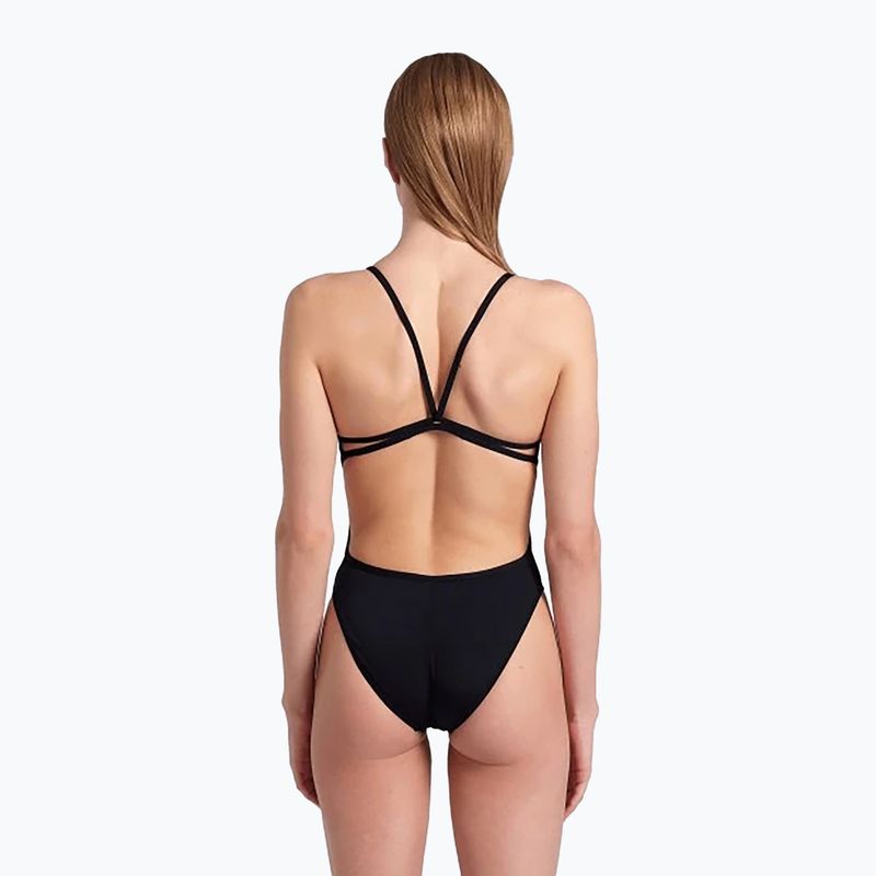 Купальник суцільний жіночий arena Lace Back Solid black/white 7
