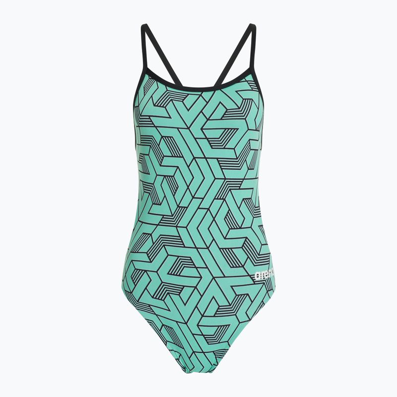 Купальник суцільний жіночий arena Escape Challenge Back black/water blue multi