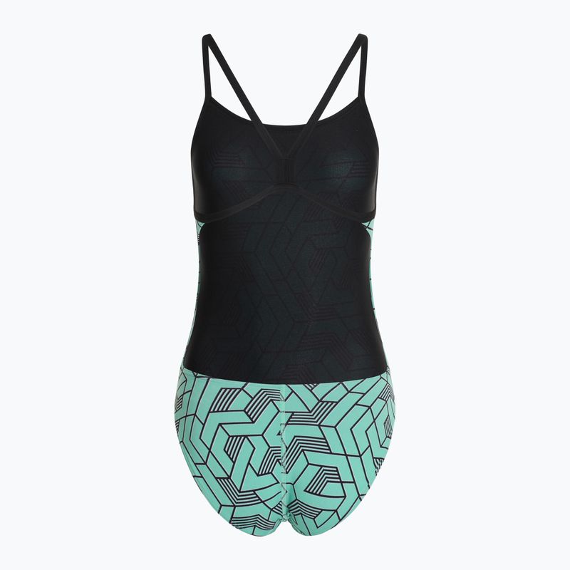 Купальник суцільний жіночий arena Escape Challenge Back black/water blue multi 2