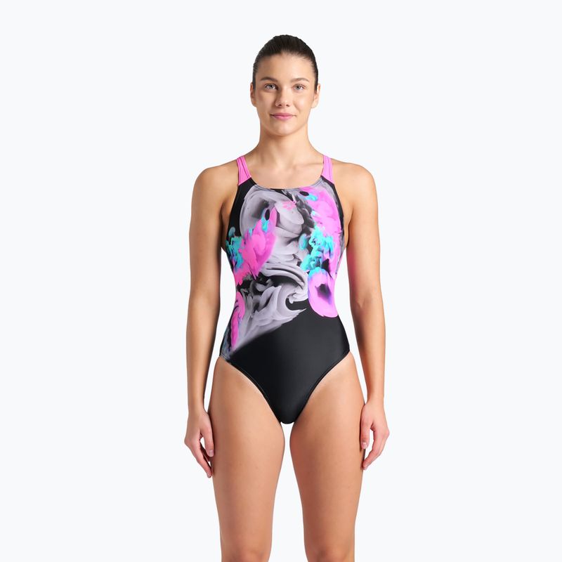 Купальник суцільний жіночий arena Imaginary Swim Pro Back black/shocking pink/multi 5