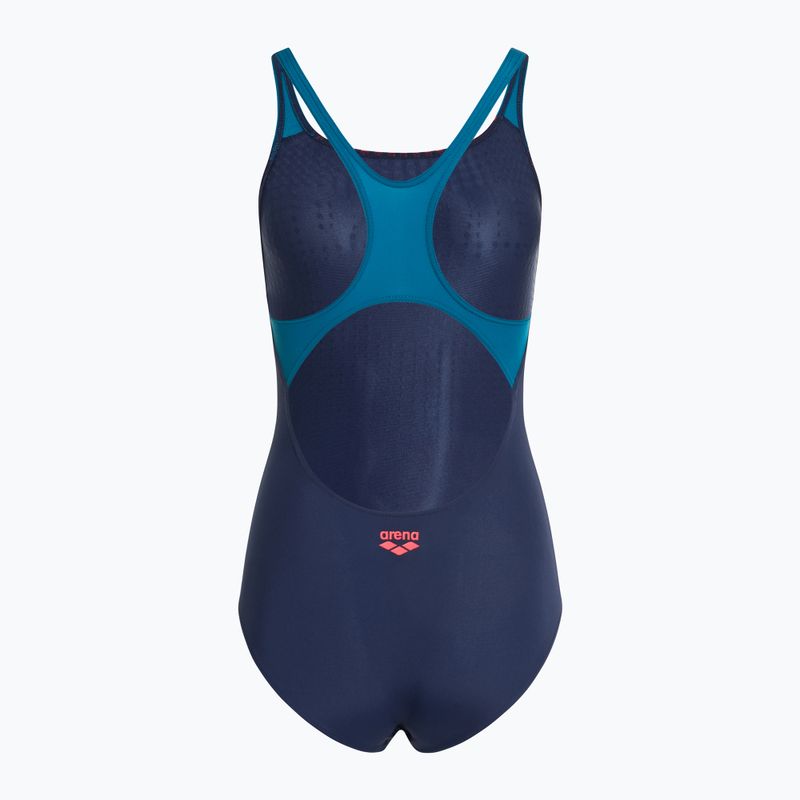 Купальник суцільний жіночий arena Foggy Dots Swim Pro Back navy / blue cosmo 2