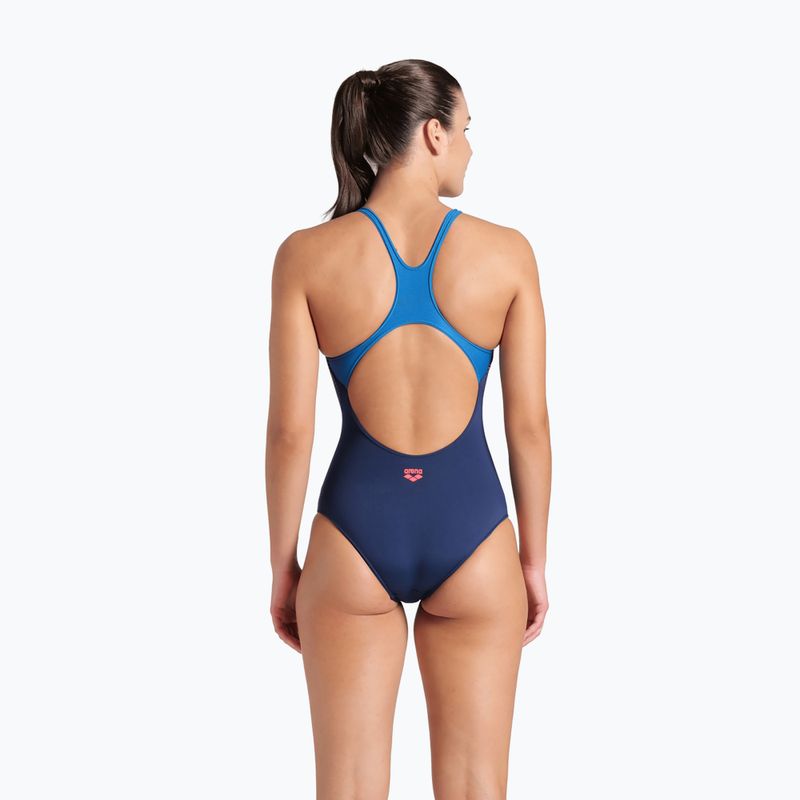 Купальник суцільний жіночий arena Foggy Dots Swim Pro Back navy / blue cosmo 3
