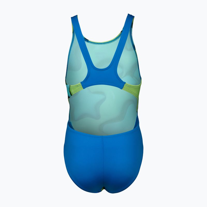 Купальник суцільний дитячий arena Star Shaped Swim Tech л blue river/soft green/multi 2