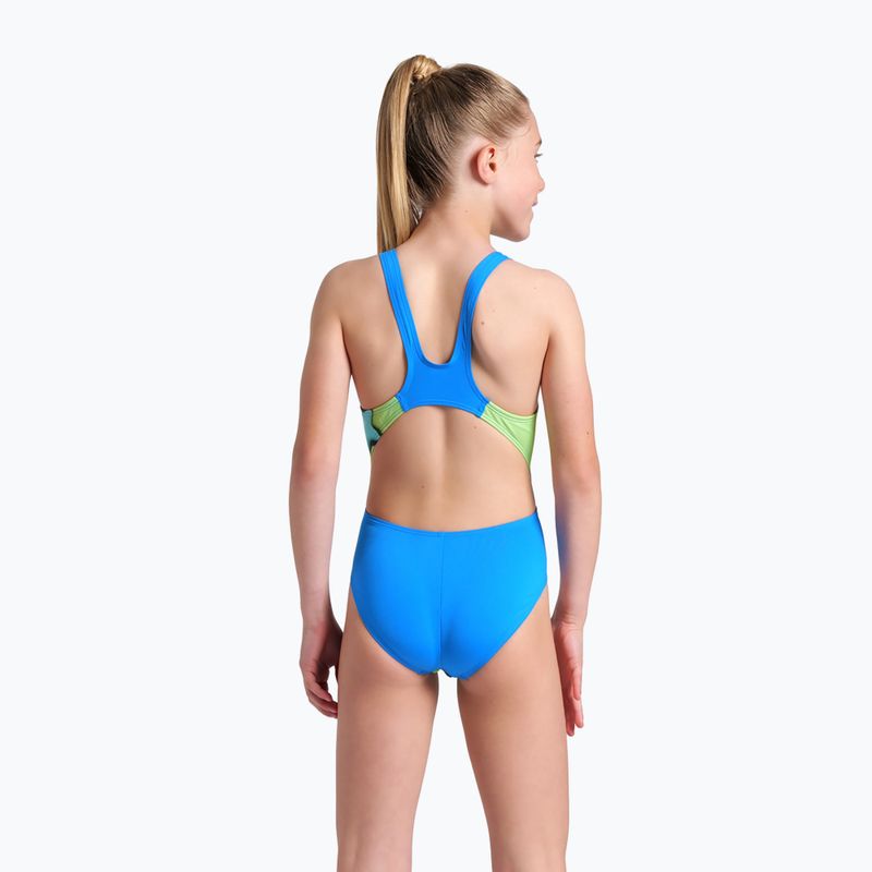 Купальник суцільний дитячий arena Star Shaped Swim Tech л blue river/soft green/multi 7