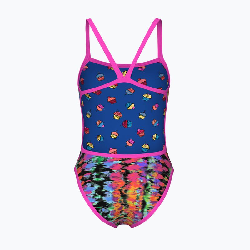 Купальник суцільний жіночий arena Reversible Swimsuit Challenge Back royal multi/shocking pink 4