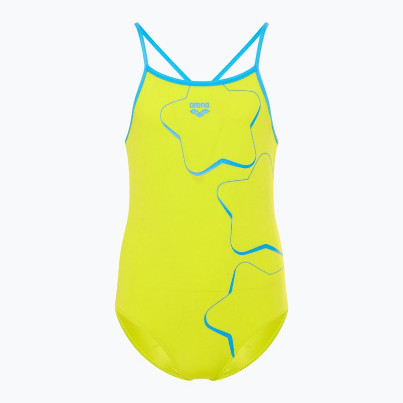 Купальник суцільний дитячий arena Star Graphic Lightdrop Back soft green / turquoise
