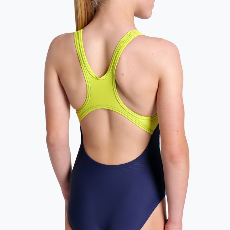 Купальник суцільний дитячий arena Light Tricks Swim Pro Back navy/soft green/multi 9