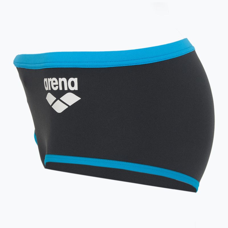 Боксерки для плавання чоловічі arena One Low Waist Short Big Logo asphalt/turquise 3