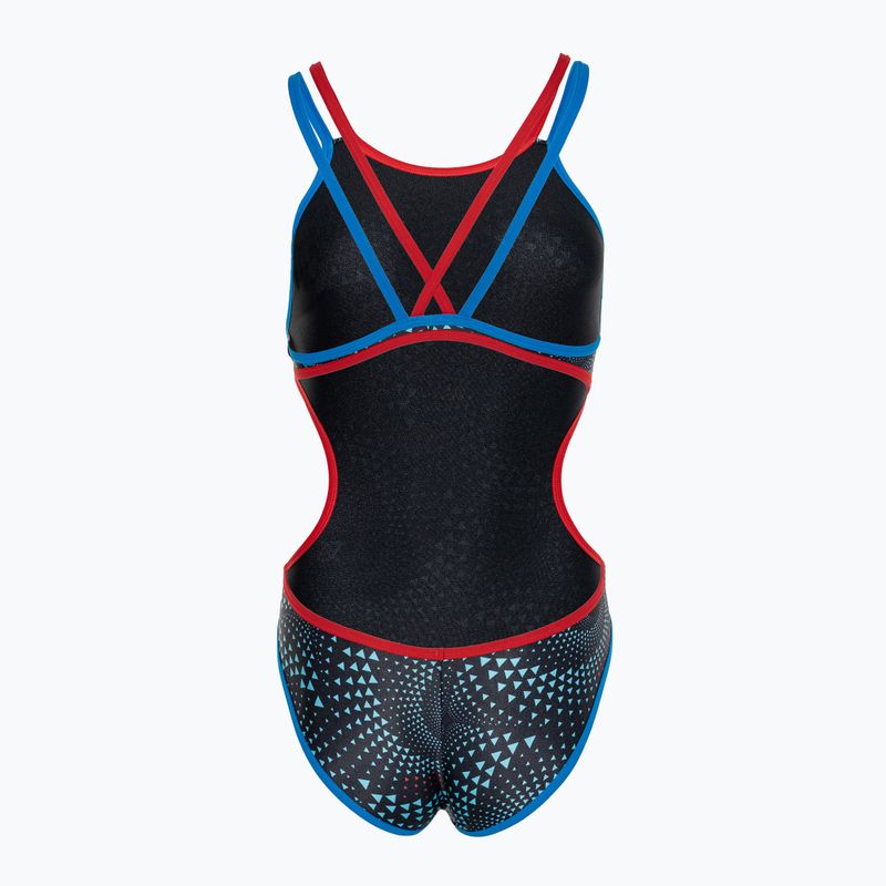 Купальник суцільний жіночий arena  One Fireflow Double Cross blue river/red/black multi 2