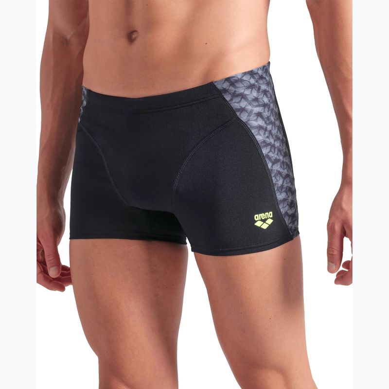 Чоловічі спортивні плавки Monogram Swim короткі чорні/темно-шавлієві мультибоксери 7