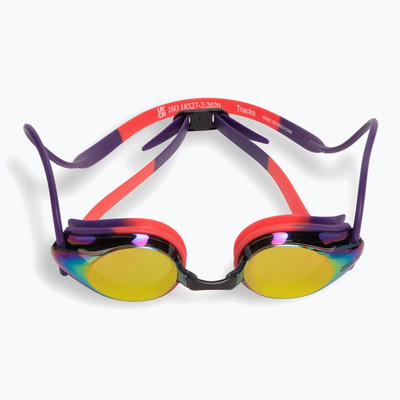 Окуляри для плавання arena Tracks Mirror copper/plum/bright coral 2