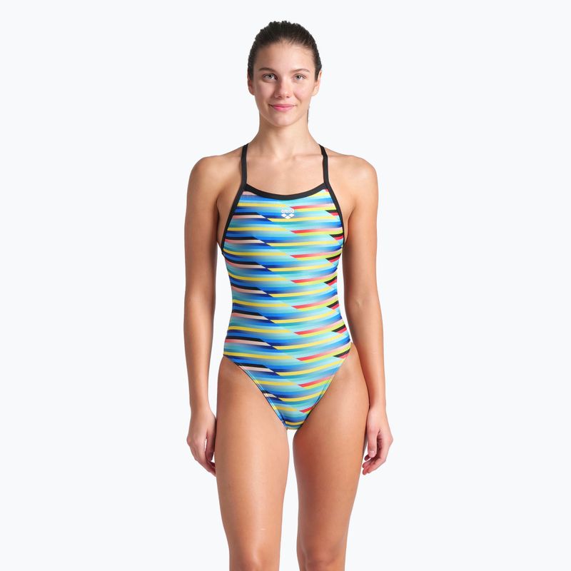 Купальник суцільний жіночий arena Racing Stripe Xcriss Cross black multi/black 5