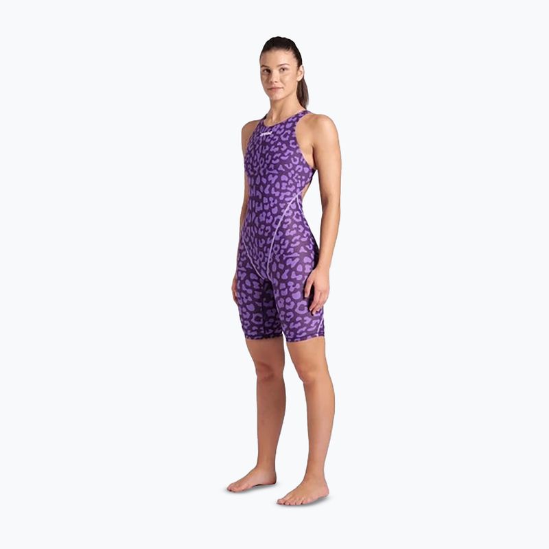 Купальник суцільний жіночий arena Powerskin ST Next LE Open Back leopard skin violet 2