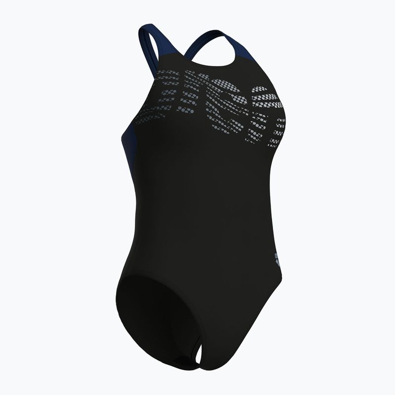 Купальник суцільний жіночі arena Flowing V Back black/navy 3