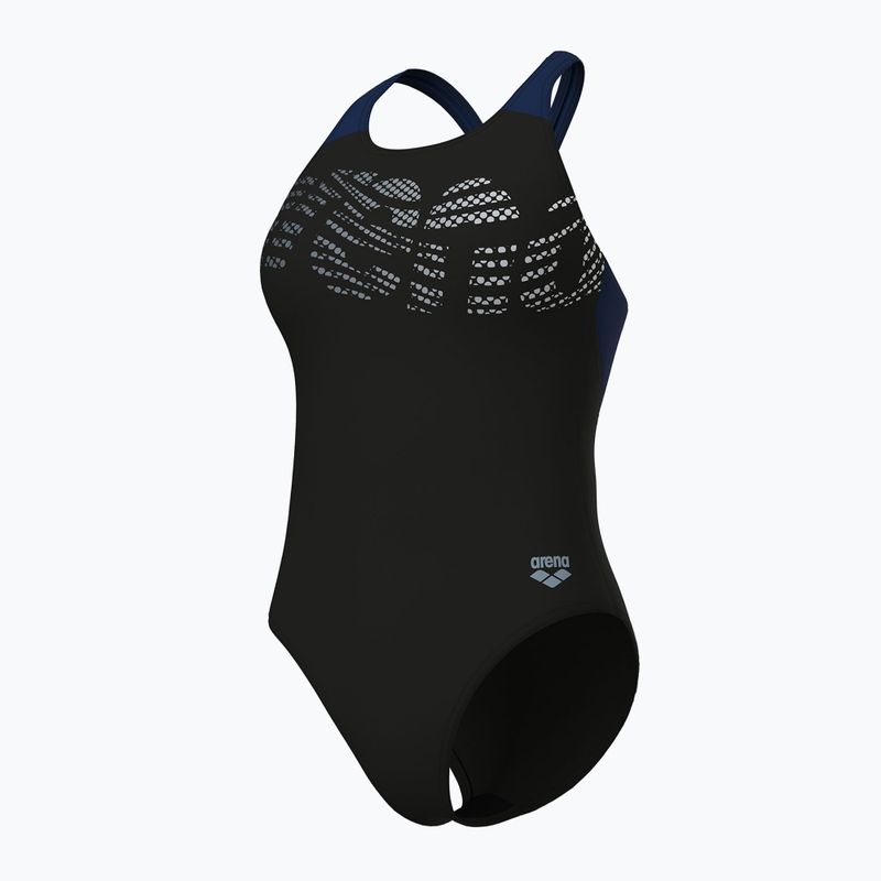 Купальник суцільний жіночі arena Flowing V Back black/navy 4