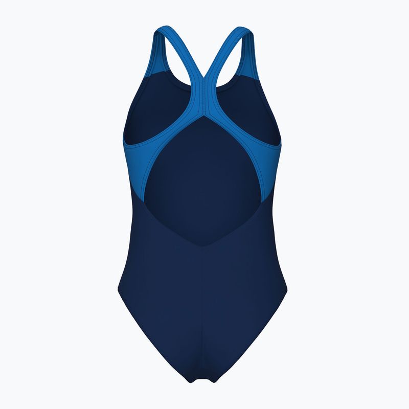 Купальник суцільний жіночі arena Flowing V Back navy/turquoise 2