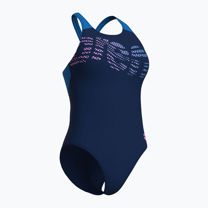 Купальник суцільний жіночі arena Flowing V Back navy/turquoise 3