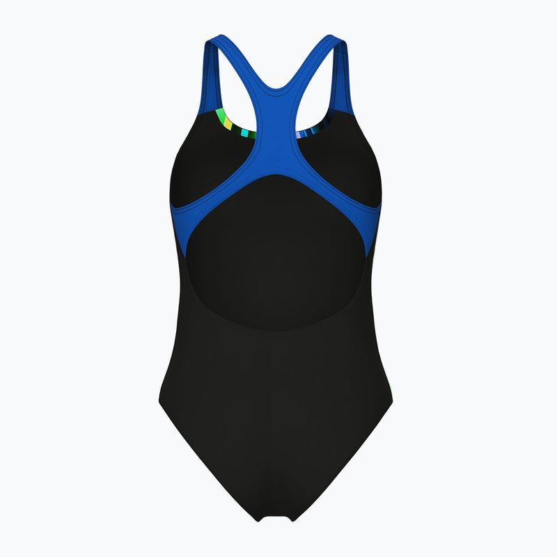 Купальник суцільний жіночі arena Bloom Swim Pro Back Lb multi black/black/blue china 2