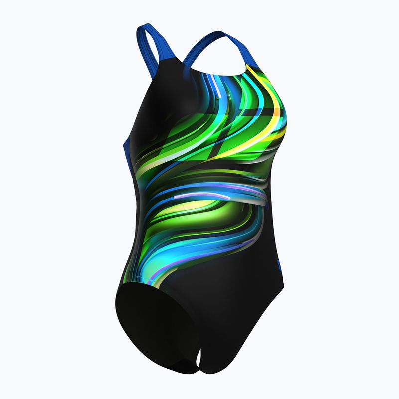 Купальник суцільний жіночі arena Bloom Swim Pro Back Lb multi black/black/blue china 3