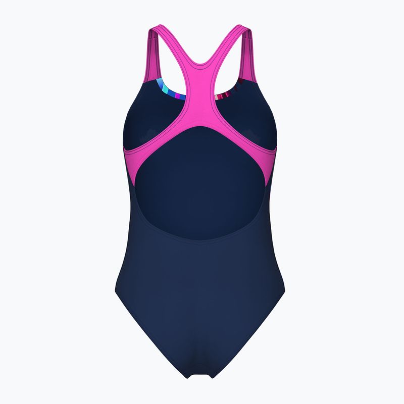 Купальник суцільний жіночі arena Bloom Swim Pro Back Lb multi navy/navy/shocking pink 2