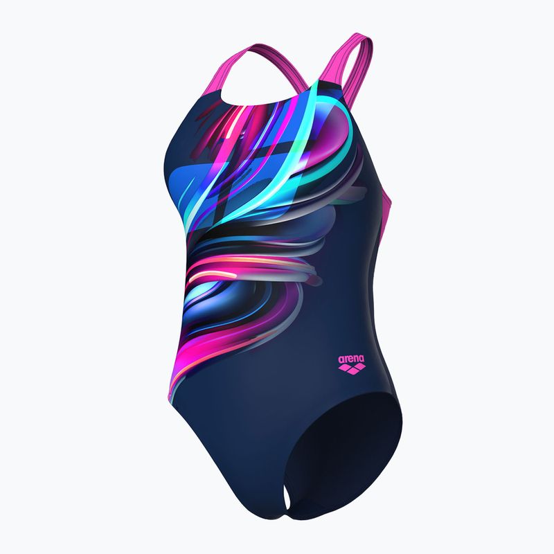Купальник суцільний жіночі arena Bloom Swim Pro Back Lb multi navy/navy/shocking pink 4