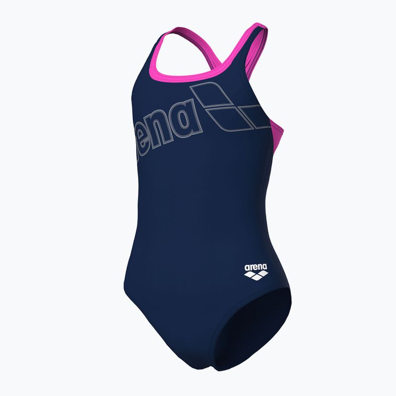 Купальник суцільний жіночі arena Logo Swim Pro navy/shocking pink 4