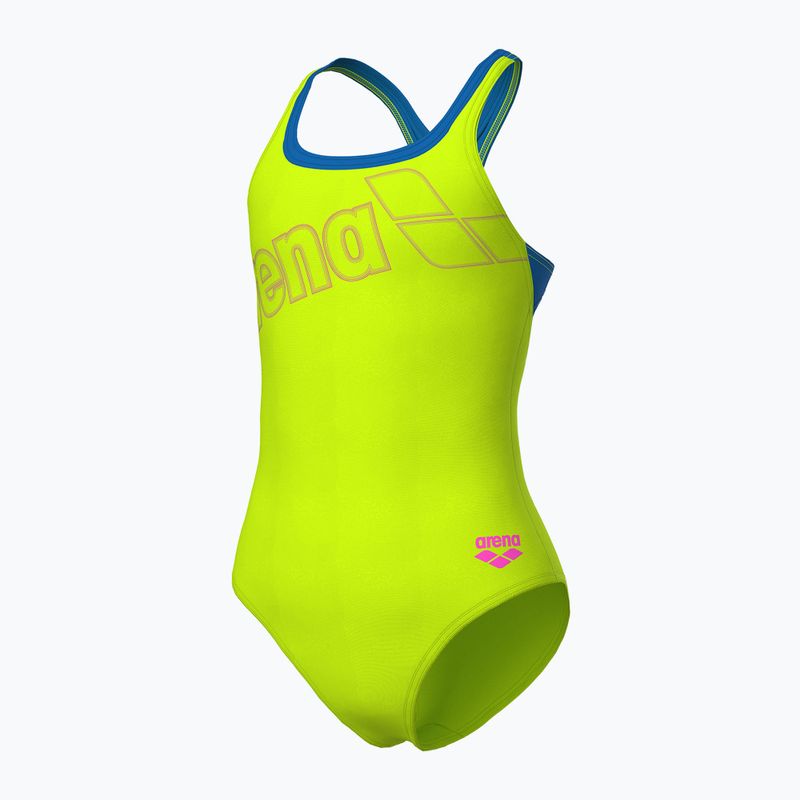 Купальник суцільний жіночі arena Logo Swim Pro artic lime/blue china 4