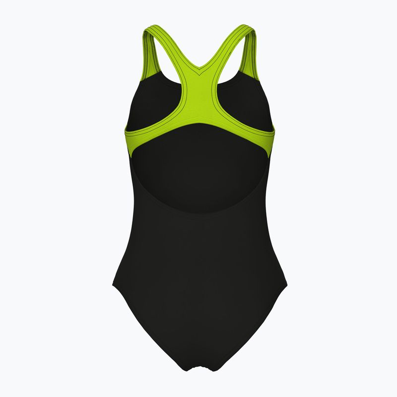 Купальник суцільний дитячий arena Sound Track Swim Pro Back black/artic lime 2