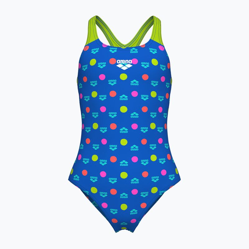 Купальник суцільний дитячий arena Multiple Dot Swim Pro Back multi blue/artic lime