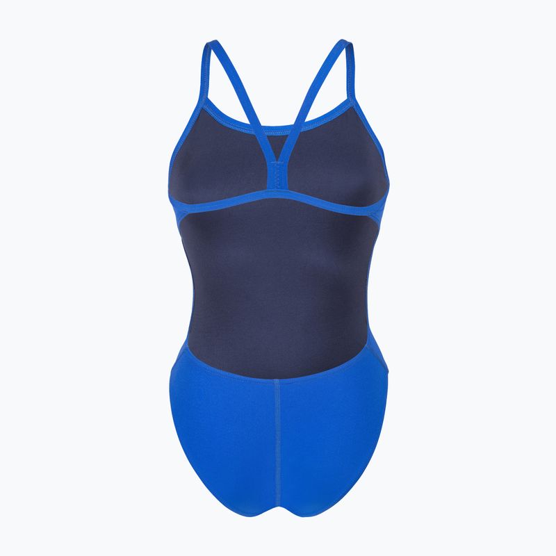 Купальник суцільний жіночий arena Team Swimsuit Challenge Solid neon blue/team orange 2