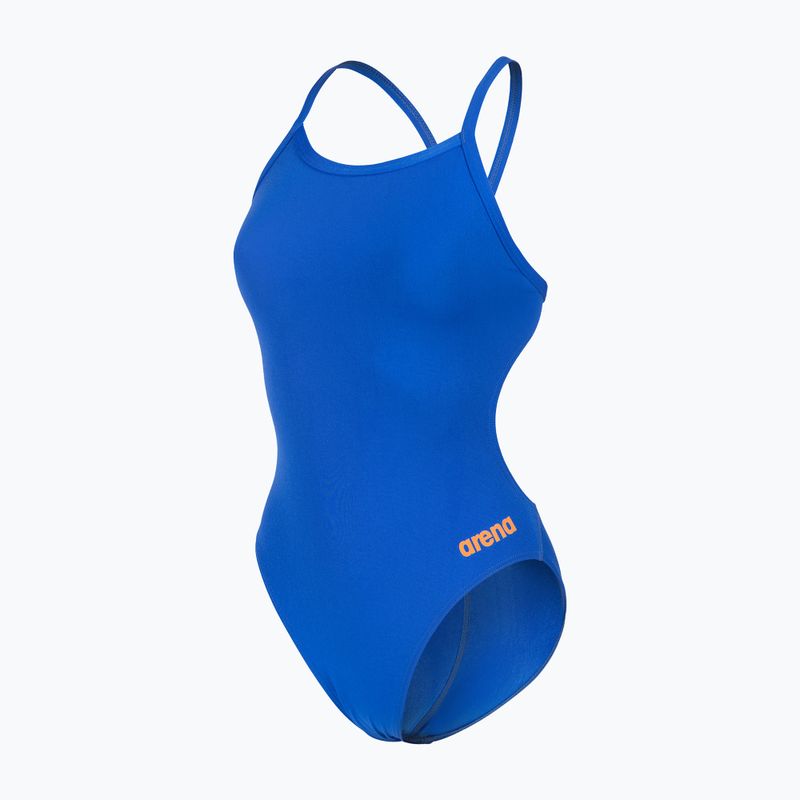 Купальник суцільний жіночий arena Team Swimsuit Challenge Solid neon blue/team orange 3