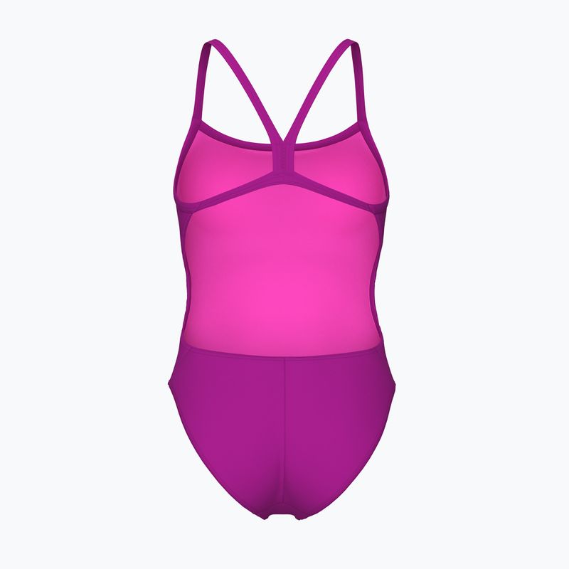 Купальник суцільний жіночий Arena Team Swimsuit Challenge Solid very fuchsia/team green 2