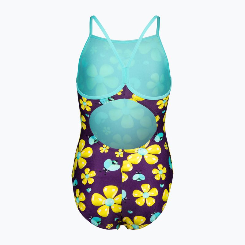 Дитячий суцільний купальник arena Spring Lightdrop Back plum multi/water 2