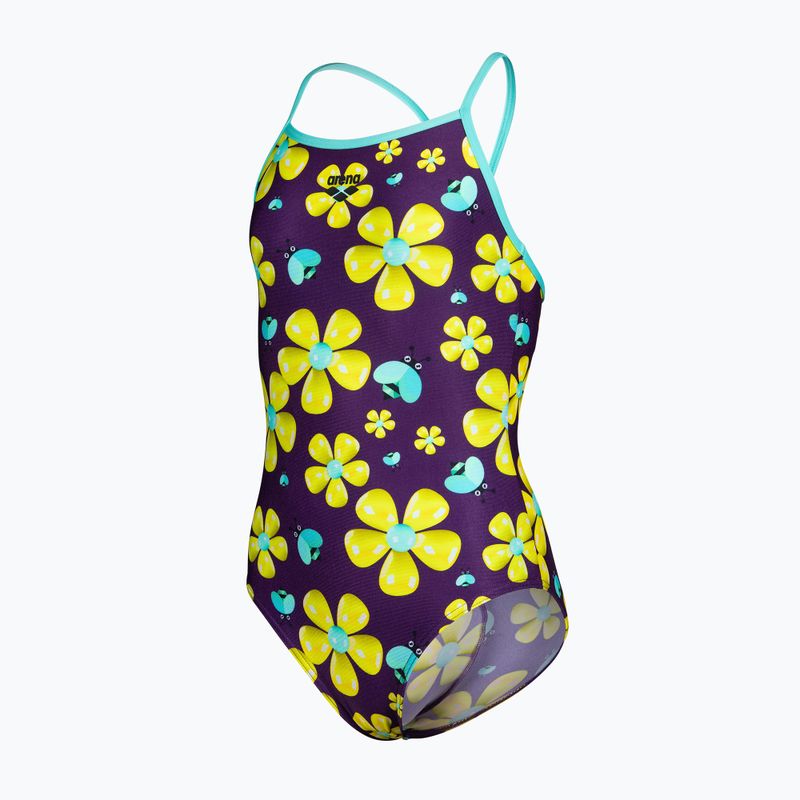 Дитячий суцільний купальник arena Spring Lightdrop Back plum multi/water 3