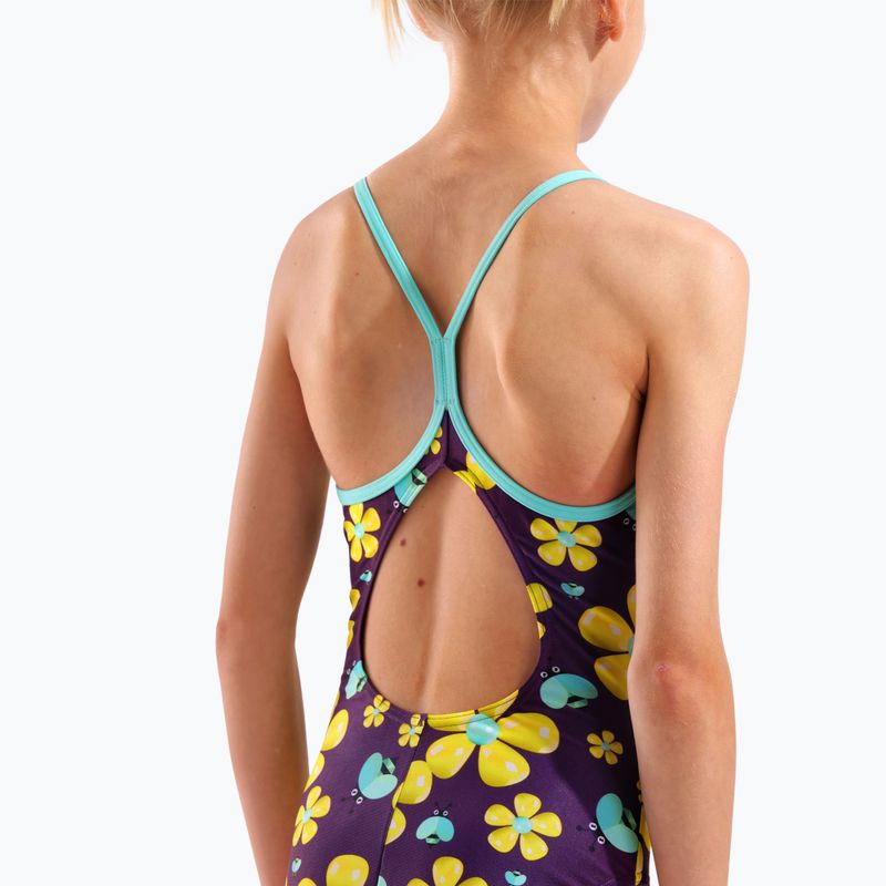 Дитячий суцільний купальник arena Spring Lightdrop Back plum multi/water 9
