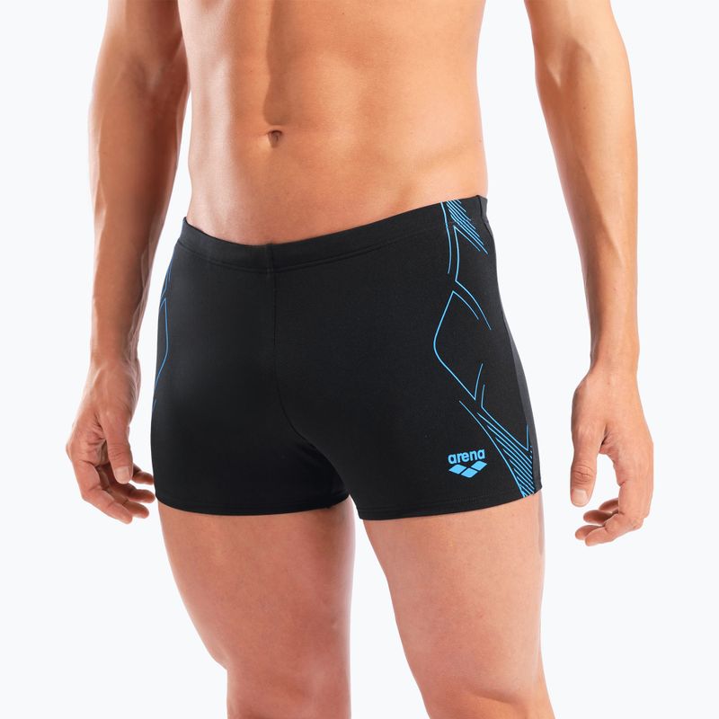 Плавки-боксерки чоловічі arena Graphic Swim Short black/turquoise 8