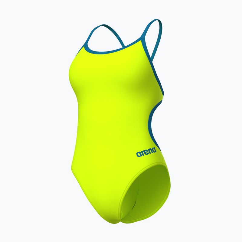 Купальник суцільний жіночий Arena Lace Back Solid artic lime/blue cosmo 3