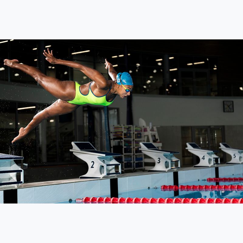 Купальник суцільний жіночий Arena Lace Back Solid artic lime/blue cosmo 11