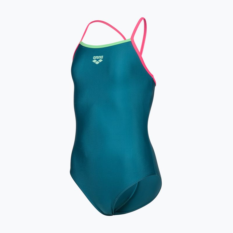 Купальник суцільний дитячий arena Light Drop Solid deep teel/shocking pink/verbena 3