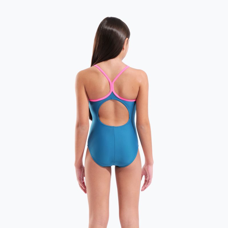 Купальник суцільний дитячий arena Light Drop Solid deep teel/shocking pink/verbena 7