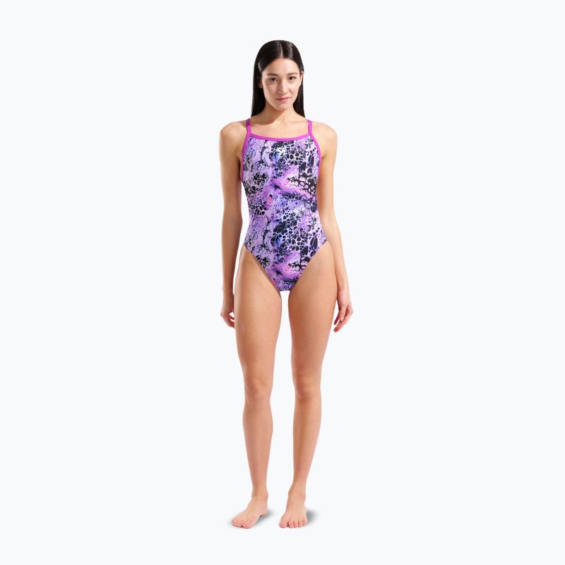 Купальник суцільний жіночий arena Earth View Xcriss Cross pink multi/very fuchsia 2