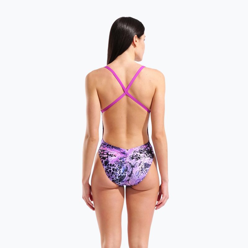 Купальник суцільний жіночий arena Earth View Xcriss Cross pink multi/very fuchsia 3