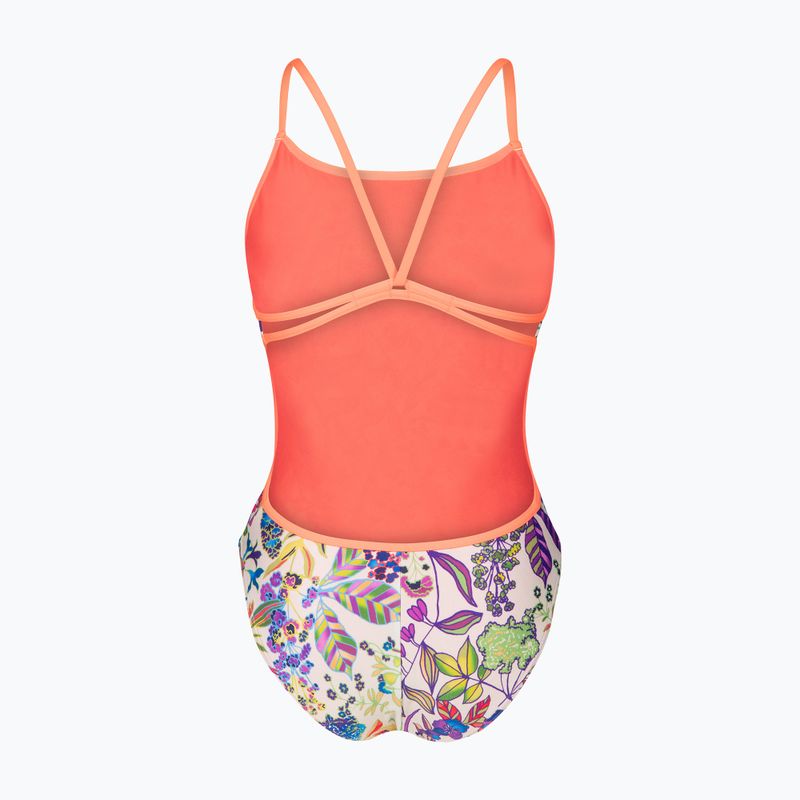 Купальник суцільний жіночий arena Painting Lace Back multi/bright coral 2