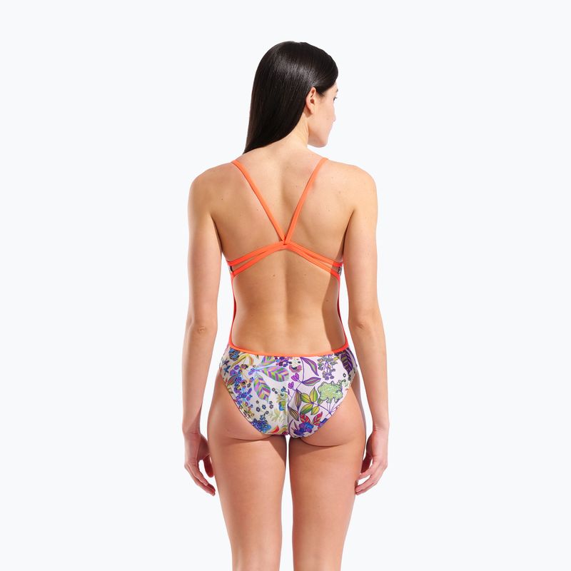 Купальник суцільний жіночий arena Painting Lace Back multi/bright coral 7