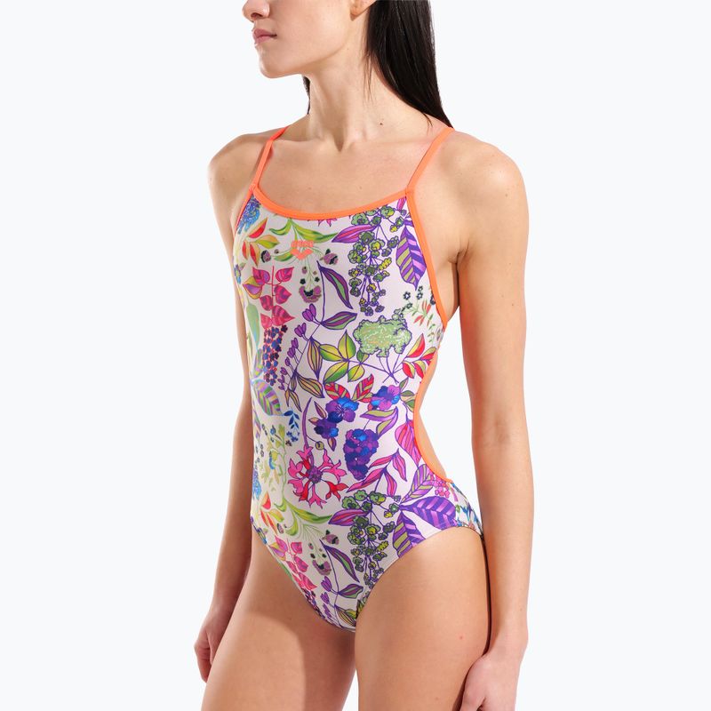 Купальник суцільний жіночий arena Painting Lace Back multi/bright coral 8